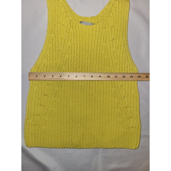 Vince Chunky Rib Sleeveless Thick Sweater Vest Yellow Womens Size XS Preppy - Picture 8 of 9